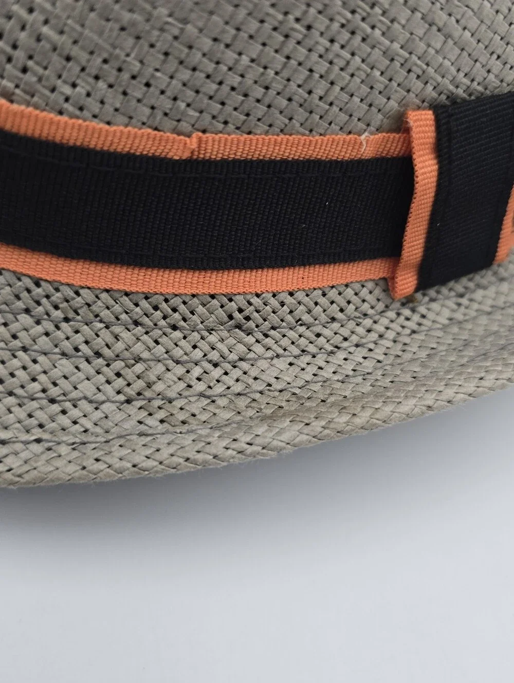 Unbranded Boys Gray Straw Trilby Fedora Hat